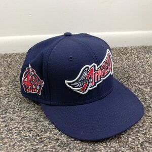 Los Angeles Anaheim Angels Hat Cap 40th Season New Era Blue Size 7 1/8